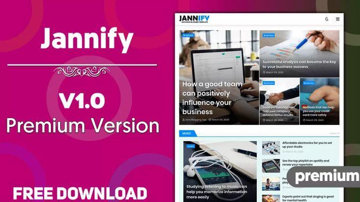 jannify responsive blogger template